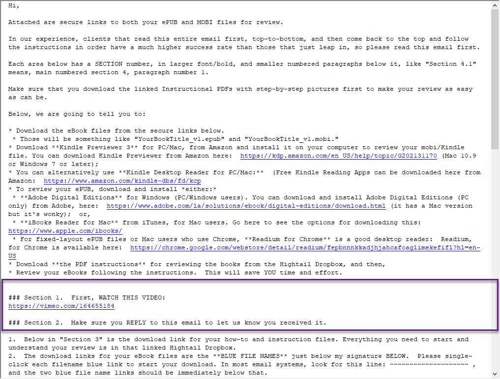 We ask you to hit REPLY so that we know you received the email, and give you a humorous video to watch, too!