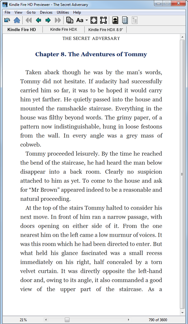 Chapter 8 in a Kindle Fire, No Fonts Chapter 8 in a Kindle Fire, No Fonts