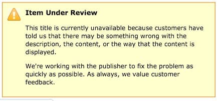 An "under review" notification for your buyers--not something you want them to see, right?