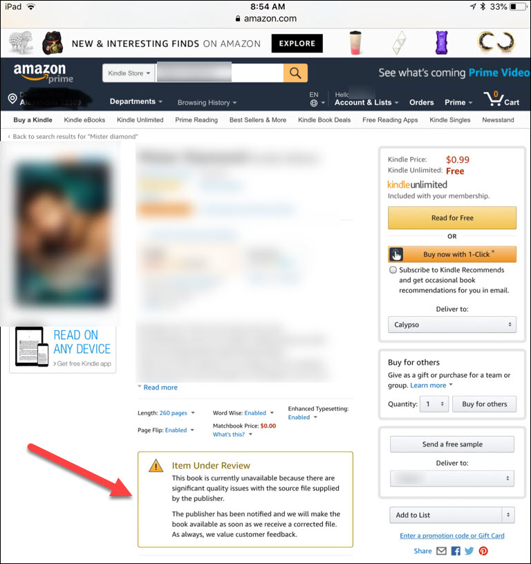 Nothing like a little horrible publicity, eh? This is how the typical KQN appears, on your book's sales page.&nbsp;