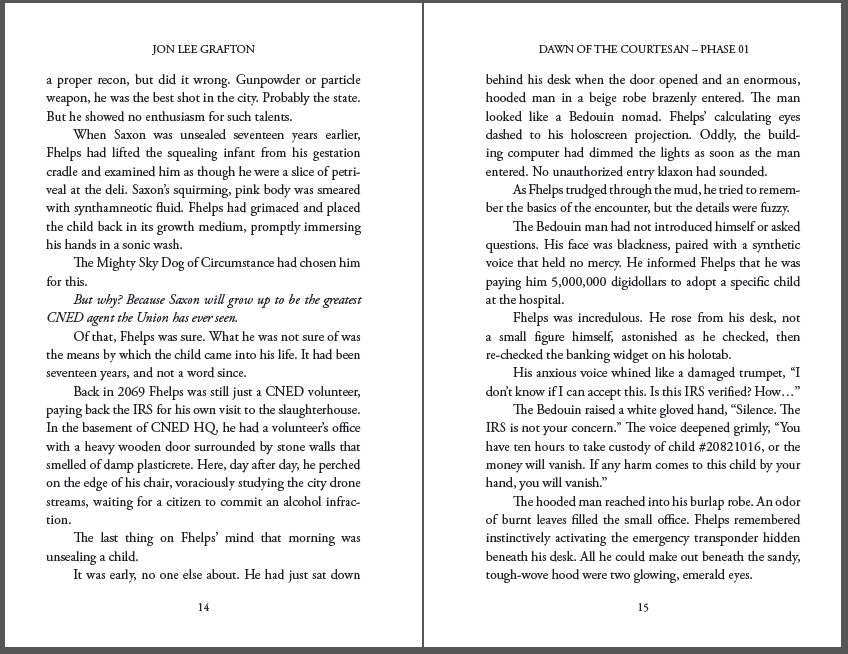 This is an example of a squared page, and as you see, the verso page 14 has an "orphan."
