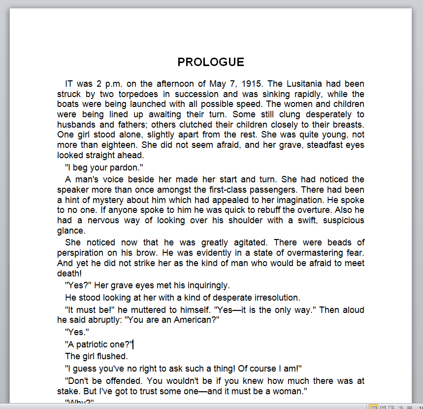 The original Word file of The Secret Adversary, unstyled. The original Word file of The Secret Adversary, unstyled.